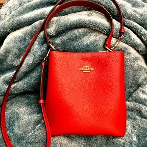 Coach small crossbody purse in Red
